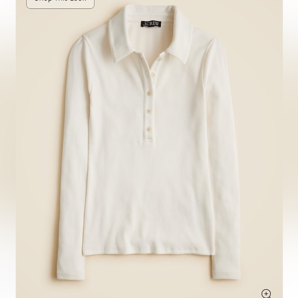 J. Crew Tops - J crew Perfect rib polo shirt ivory